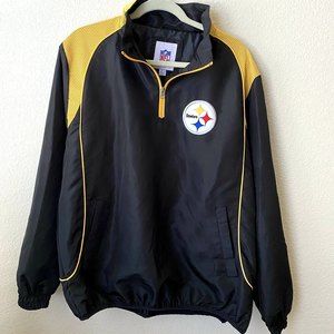 NFL Sweater Mens 1/4 Zip Long Sleeve Pullover Steelers  Jacket Size M